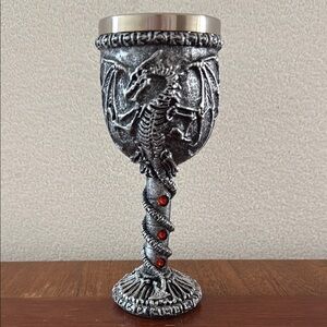 Dragon Goblet with Silver and Red Accents